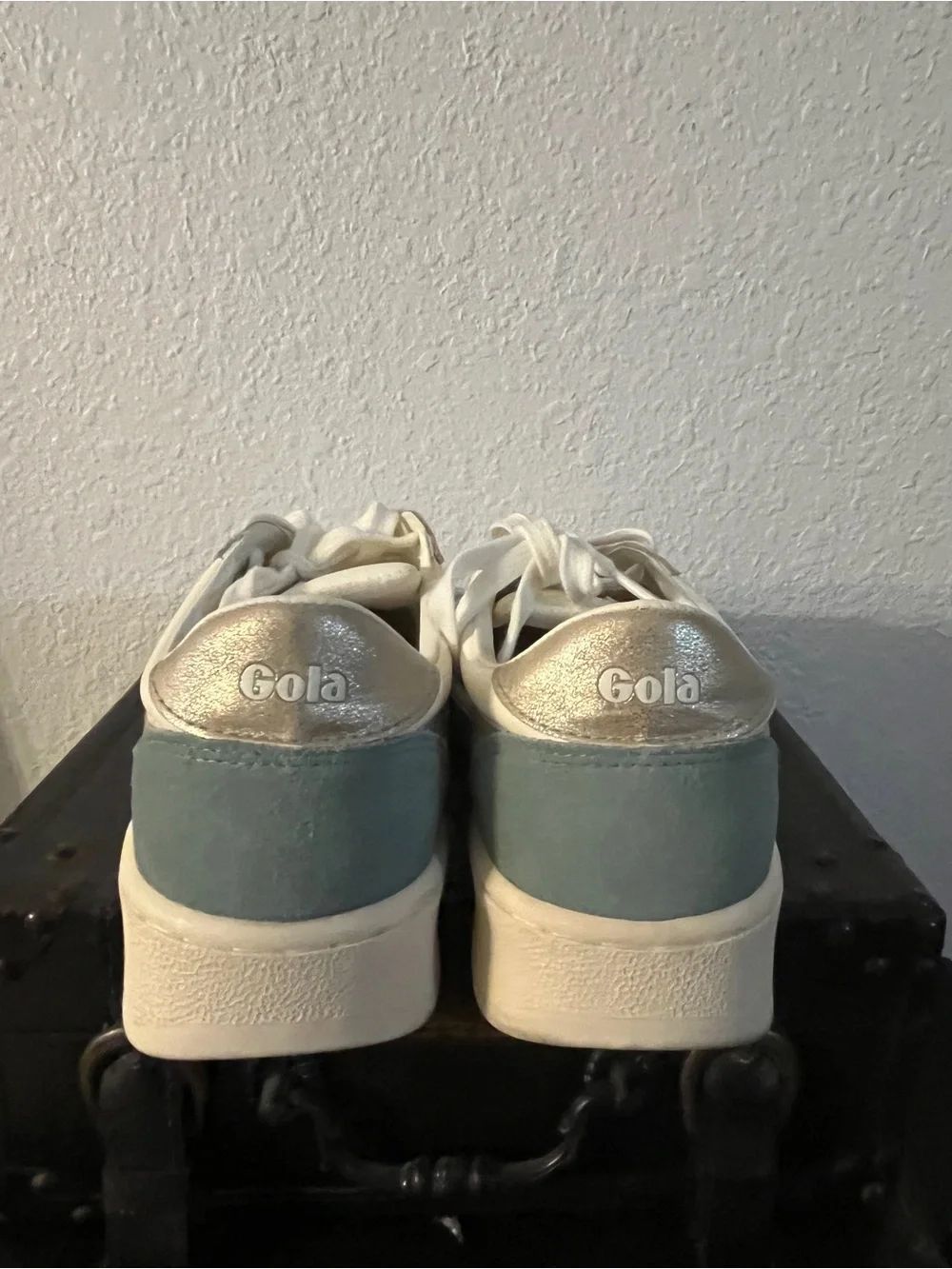 Gola White Sneakers with Lavender and Pale Blue Accents